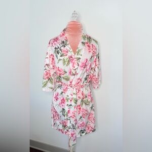 Show Me Your MuMu Pink and Green Floral Robe Dressing Gown
